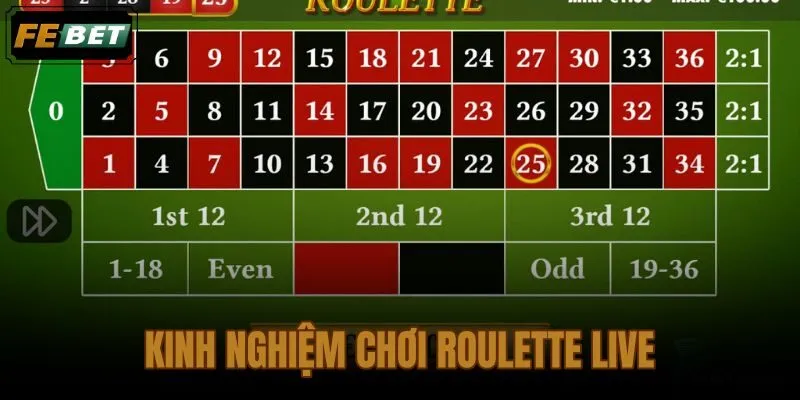 Kinh nghiệm chơi roulette live