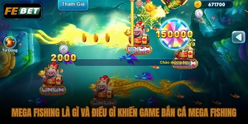 Game bắn cá Mega Fishing chủ đề thần thoại với nhịp chơi nhanh và đại dương sống động